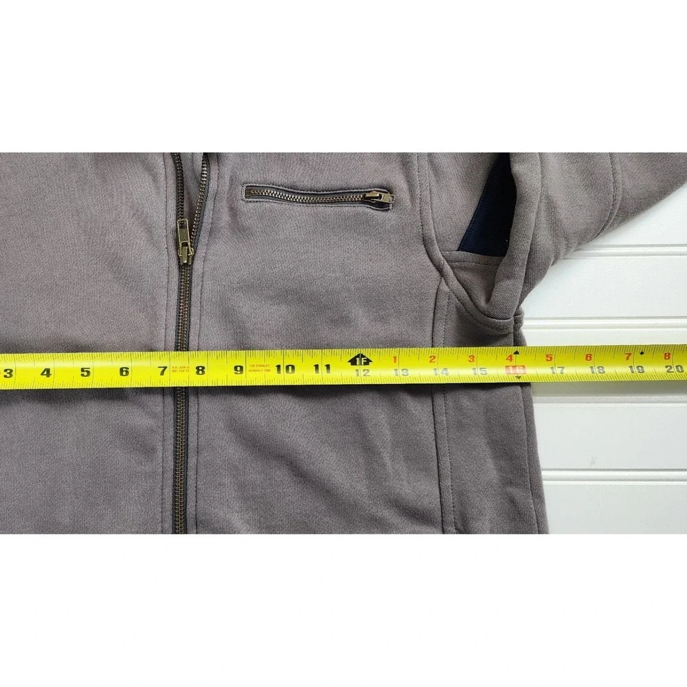 Gymboree Kids Boys Zip Up Jacket Gray Navy Stripe Size Medium or Size 7/8‎